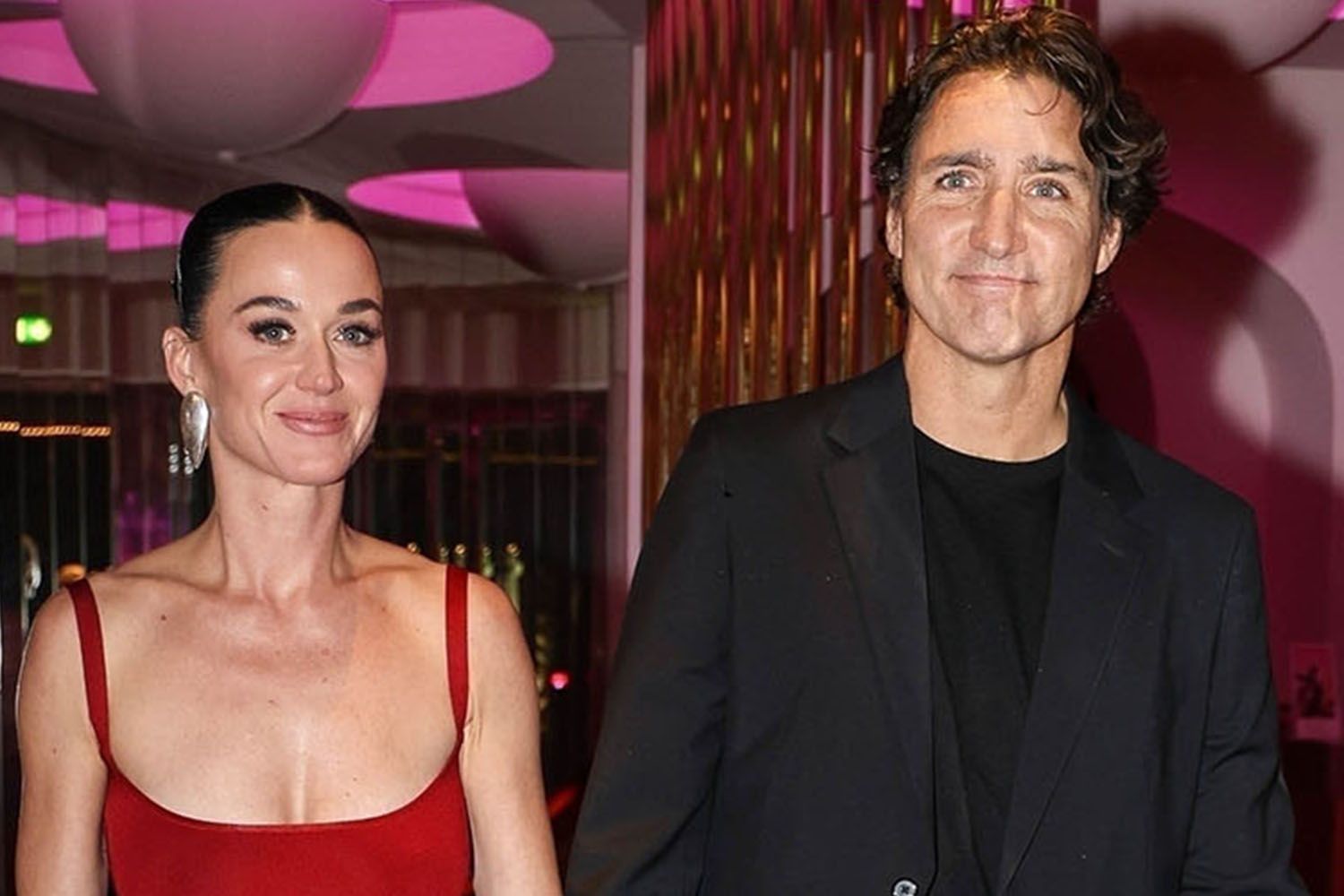 Paris, FRANCE Katy Perry and Canadian Prime Minister Justin Trudeau were seen arriving in style at the Crazy Horse Paris for the singer's birthday celebration.