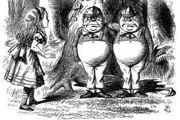 illustration of alice and tweedledee and tweedledum